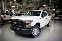 The Ford F-150’s V8 engine can use a combination of gasoline and compressed natural gas. Photo: Ford Motor Co.