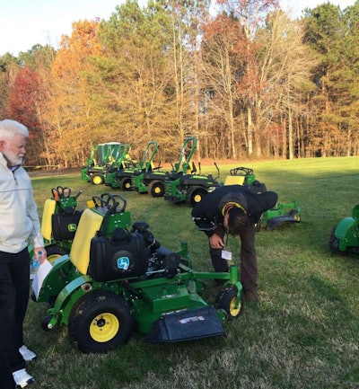 Visiting landscapers had plenty of room to test any turf equipment that caught their eye. Photo: John Deere