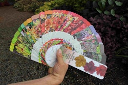 Information cards in the guide are organized by plant color. Photo: Terra Nova Nurseries