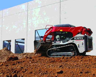 A track design with flotation pads makes the compact track loader quieter, reduces vibration and improves operator comfort, the manufacturer says. Photo: Takeuchi-US