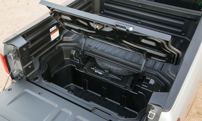 The improved in-bed trunk on the 2017 Ridgeline features a flat floor. Photo: Honda