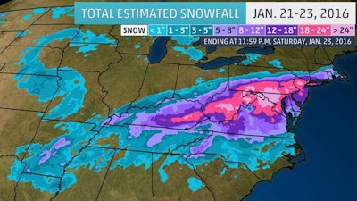 Winter storm Jonas set all-time snowfall records in Baltimore; Harrisburg, Pennsylvania; and JFK Airport in New York City. Photo: The Weather Channel