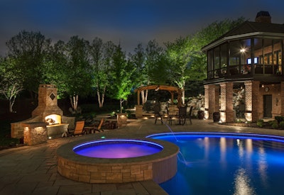 LED lighting will begin to have more colors introduced in 2016. Photo: McKay Landscape Lighting