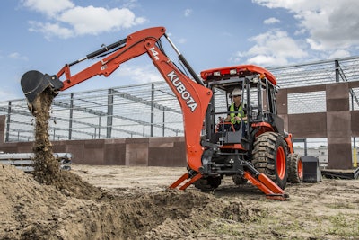 The M62 has a 14-foot maximum digging depth, a 17-percent improvement over the previous model. Photo: Kubota Tractor Corp.