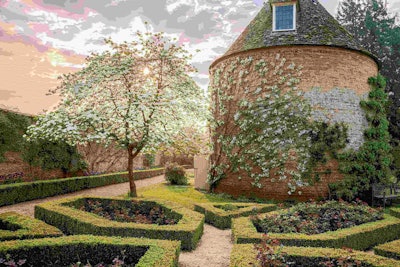 'I loved the balance of the picture, the color of the stone work reflected from wall to pigeon house, and the blossom on the tree, also mirrored on the round building.' This picture won first place for the Beautiful Gardens category. Image by Carole Drake. Go to www.igpoty.com for more information about International Garden Photographer of the Year.