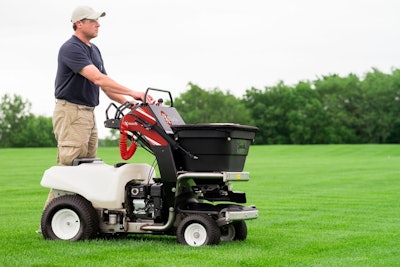 Exmark says the sprayer spreader’s design incorporates feedback from its professional turf-care customers. Photo: Exmark