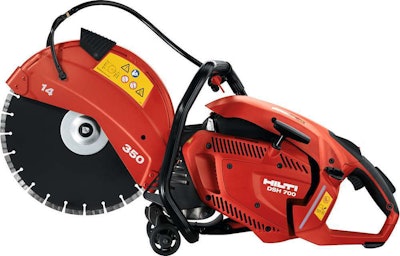 The DSH 700-X, seen here, has a 70cc engine and comes in 12- and 14-inch models. Photo: Hilti
