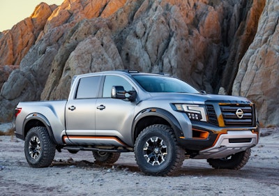 You can’t fault the Titan Warrior concept vehicle for styling, which Nissan calls ‘Modern Armor.’ Photo: Nissan