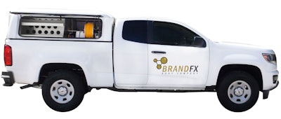 The insert’s standard white gelcoat does not fade, according to BrandFX Body, and works well with vehicle wraps and advertising. Photo: BrandFX Body Co.