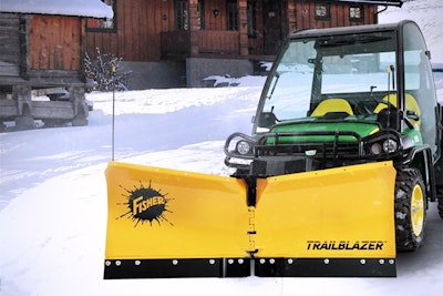 Fisher’s new V-plow for utility task vehicles is expected to be available sometime this fall. Photo: Fisher Engineering