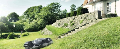 One thing that the Automower offers some is the ability to trim slopes that other mowers can’t handle. Photo: Husqvarna
