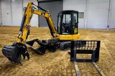 The skid steer interface adds approximately 1,000 pounds to the machine. Photo: Wayne Grayson
