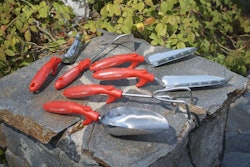 Handheld tools from Corona are used by many landscapers and nursery workers. Popular features include serrated edges and depth markings. Photo: Corona