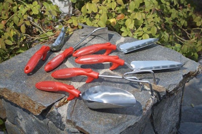 Handheld tools from Corona are used by many landscapers and nursery workers. Popular features include serrated edges and depth markings. Photo: Corona