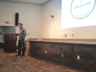 Keynote speaker Justin Rohner is CEO of Agriscaping Technologies, which creates landscapes filled with edible plants. Photo: Jill Odom