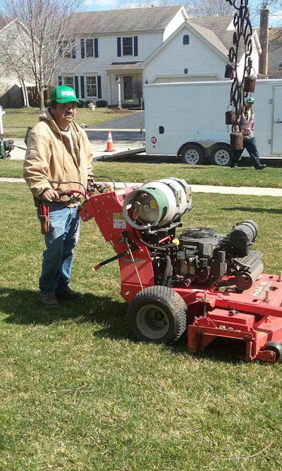 A Ringers Landscaping employee uses a Gravely Pro-Walk Hydro LP 48. Photo: Ringers Landscaping