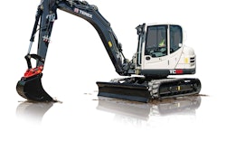 The new compact excavator from Terex has a reach of 25 feet, 4 inches. Photo: Terex