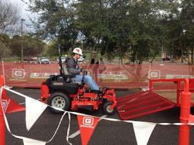 Before taking on the snaking obstacle course with a trailer in tow, the two-person teams first loaded and secured their equipment. Photo: Jill Odom