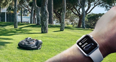 The app enables user to send the mower “Start,” “Stop” and “Park” commands from anywhere, the manufacturer says. Photo: Husqvarna
