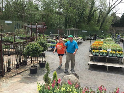 Andy Burris talks with a customer at one of his garden centers’ two locations in greater Birmingham, Alabama. This one, in the suburb of Vestavia Hills, is also where Andy’s Landscape Service has its offices. “Andy’s,” as everyone calls the business, also runs a famers market during the growing season. Photo: David Rountree