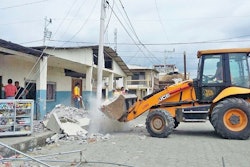 JCB has donated a 3CX backhoe loader worth $100,000 to assist rescue and clean-up efforts in Ecuador following last Saturday’s devastating earthquake. Photo: JCB