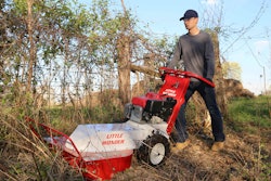 The BRC-26 Hydro Brush Cutter features a hydrostatic drive with clutchless variable operating speeds. Photo: Little Wonder