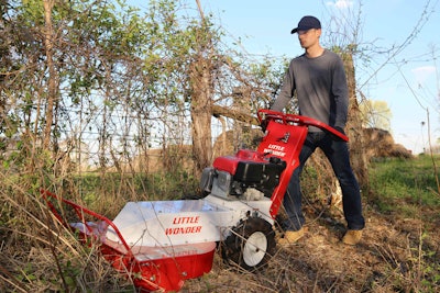 The BRC-26 Hydro Brush Cutter features a hydrostatic drive with clutchless variable operating speeds. Photo: Little Wonder