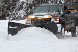 SnowEx says the HDV’s tall flared wings throw snow at a high and wide angle, while an integrated snow catcher keeps snow from spilling over the top. Photo: Douglas Dynamics