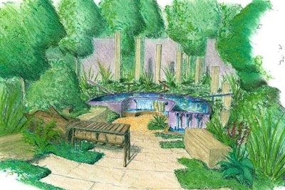 The concept design of the ‘Together We Can’ garden is shaped similarly to an ear. Photo: Papworth Trust