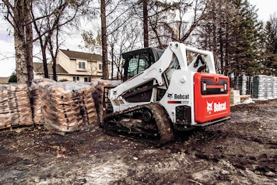 More than 50 Bobcat attachments can be used with the T595. Photo: Bobcat