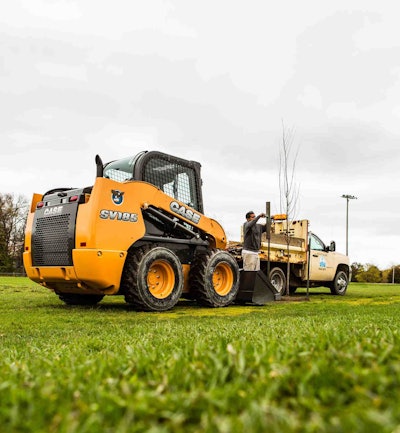 Case planted trees in honor of landscape contractors that posted photographs of their crews to the equipment maker’s Facebook or Instagram pages. Photo: Case CE