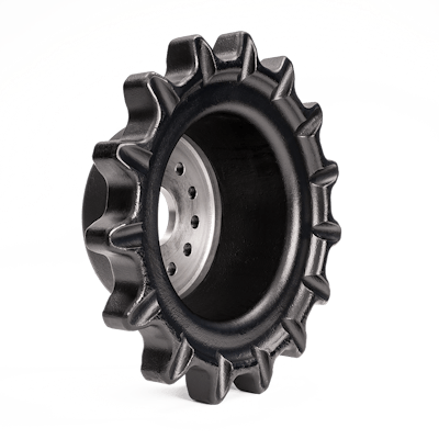 Camso recommends inspecting sprockets every time you change tracks, paying special attention to the teeth. Photo: Camso