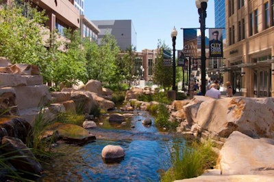 City Center Creek is the largest mixed-use urban project to be built in the United States in recent years. Photo: SWA