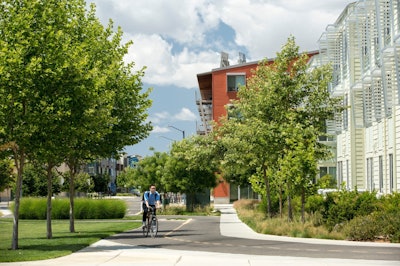 In this design, SWA encourages pedestrian and bicycle traffic rather than the use of automobiles. Photo: SWA
