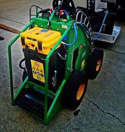 The manufacturer stresses that its machine is safer than manual lifting. Photo: Vacuworx