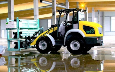 The largest and newest electric machine from Wacker Neuson is the Kramer 5055e wheel loader. Photo: Wacker Neuson