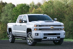 The 2017 Chevrolet Silverado HD features an all-new, patented air intake system. Marked by a dramatic hood scoop, the system drives cool, dry air into the engine for sustained performance and cooler air temperatures during difficult driving conditions. Photo: Chevrolet
