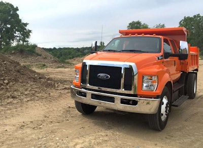 The chrome snout brings a little bling to a truck otherwise designed to be battered around a construction site. Photo: Ford
