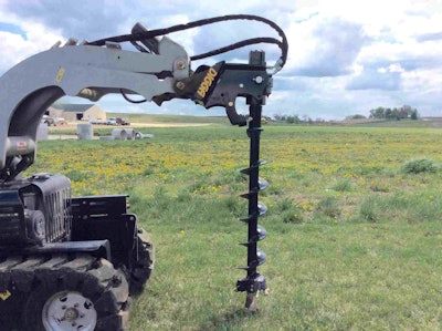The auger drives come with a unit-specific mounting plate for easy installation and set-up. Photo: Digga North America