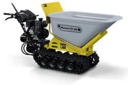 The Granite PowerTrak 1100 gas-powered wheelbarrow has a 10-cubic-foot hopper and will haul up to 1,100 pounds. Photo: Granite Industries