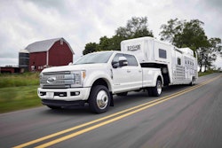All-new 2017 Ford F-450 Super Duty Platinum Crew Cab 4×4 Class 3 dual-rear-wheel pickup is the top-of-the-line luxury model and tow boss of the lineup. It can pull heavier gooseneck and fifth-wheel trailers than ever.