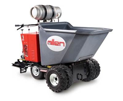Allen says the propane system not only reduces emissions but makes the wheel buggy less susceptible to breakdowns. Photo: Allen Engineering Corp.