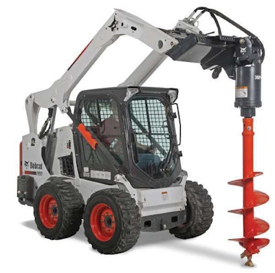 The 74-horsepower Bobcat S595 has a rated operating capacity of 2,200 pounds. A high-flow option yields 26.7 gallons-per-minute.