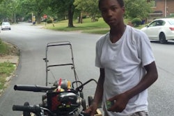 Daron Taylor fashioned a trailer he could attach to his bike to enable him to take grass-cutting jobs farther from home. Photo: deonshotme/Instagram