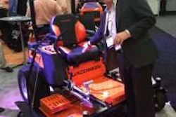 Jacobsen President David Withers talks with reporters at last year’s GIE+EXPO. Photo: David Rountree