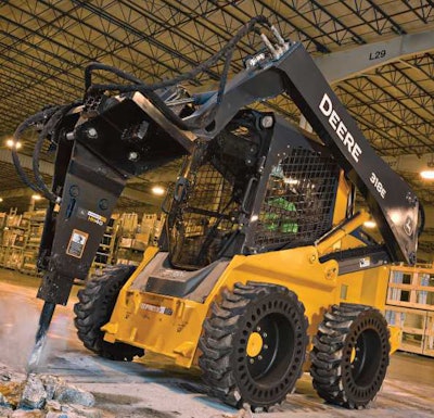 John Deere’s 318E, a 63-horsepower machine, is Tier 4 Final.