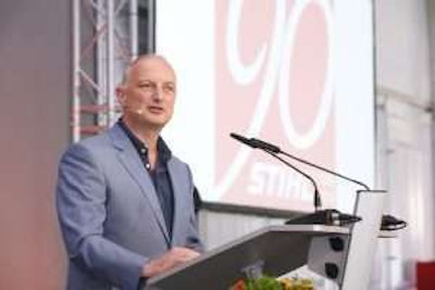 STIHL’s advisory board chairman, Dr. Nikolas Stihl, welcomed active staff and their families as well as company retirees to the celebration, telling them, ‘You are the basis of our success.’ Photo: STIHL