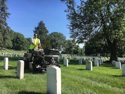 After NALP volunteers’ application of generous amounts of lime during each of the past several years, the soil is showing the benefits, allowing the landscapers to concentrate more this year on phosphorous applications, hardscaping, and installing and repairing irrigation lines. Photo: Jill Odom