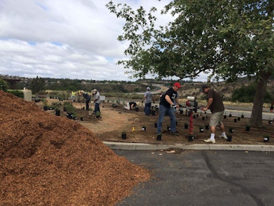 A number of green industry companies in Southern California joined Rain Bird in donating labor and materials for the renovation project. Photo: Rain Bird
