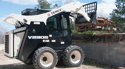Vertical-lift machines, such as the 60-horsepower Terex V230S, are well-suited to lift-and-carry applications.